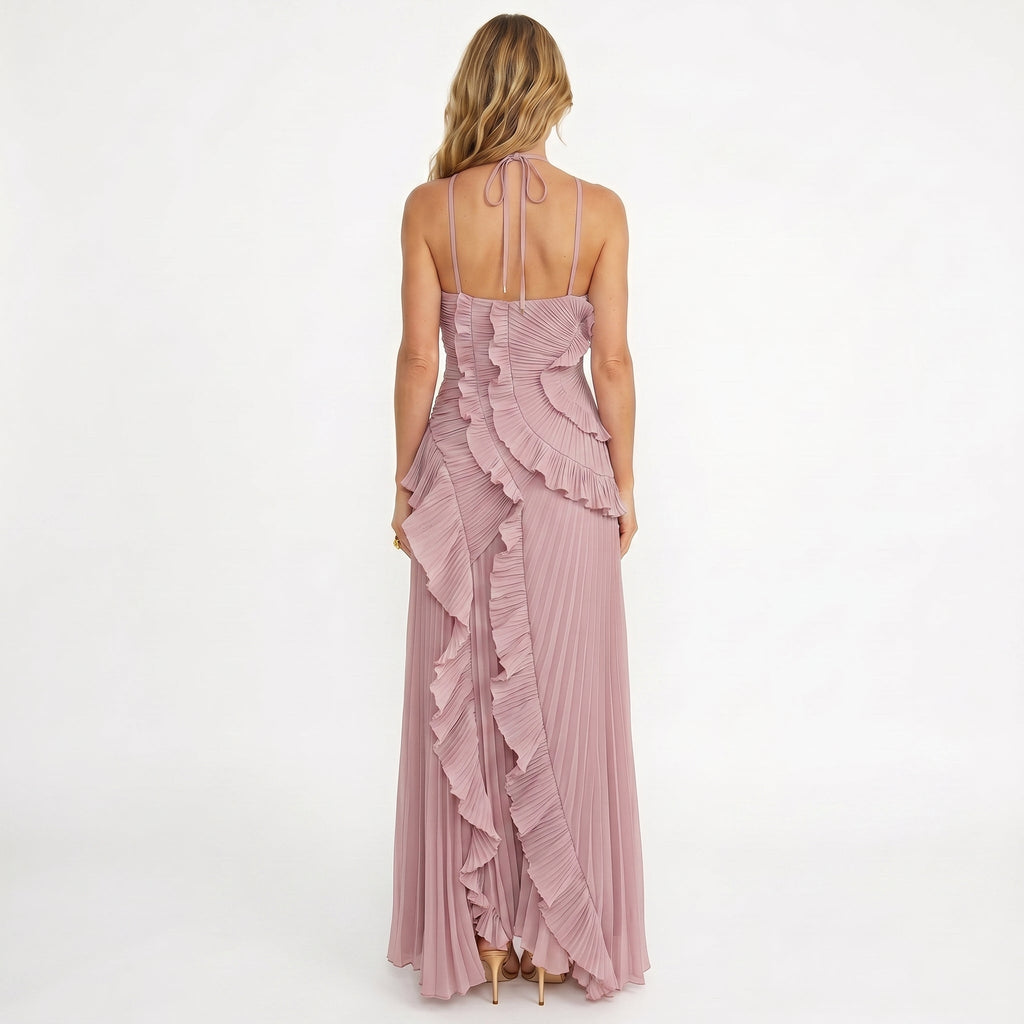 Leonor | Elegant Pleated Dress with Ruffles
