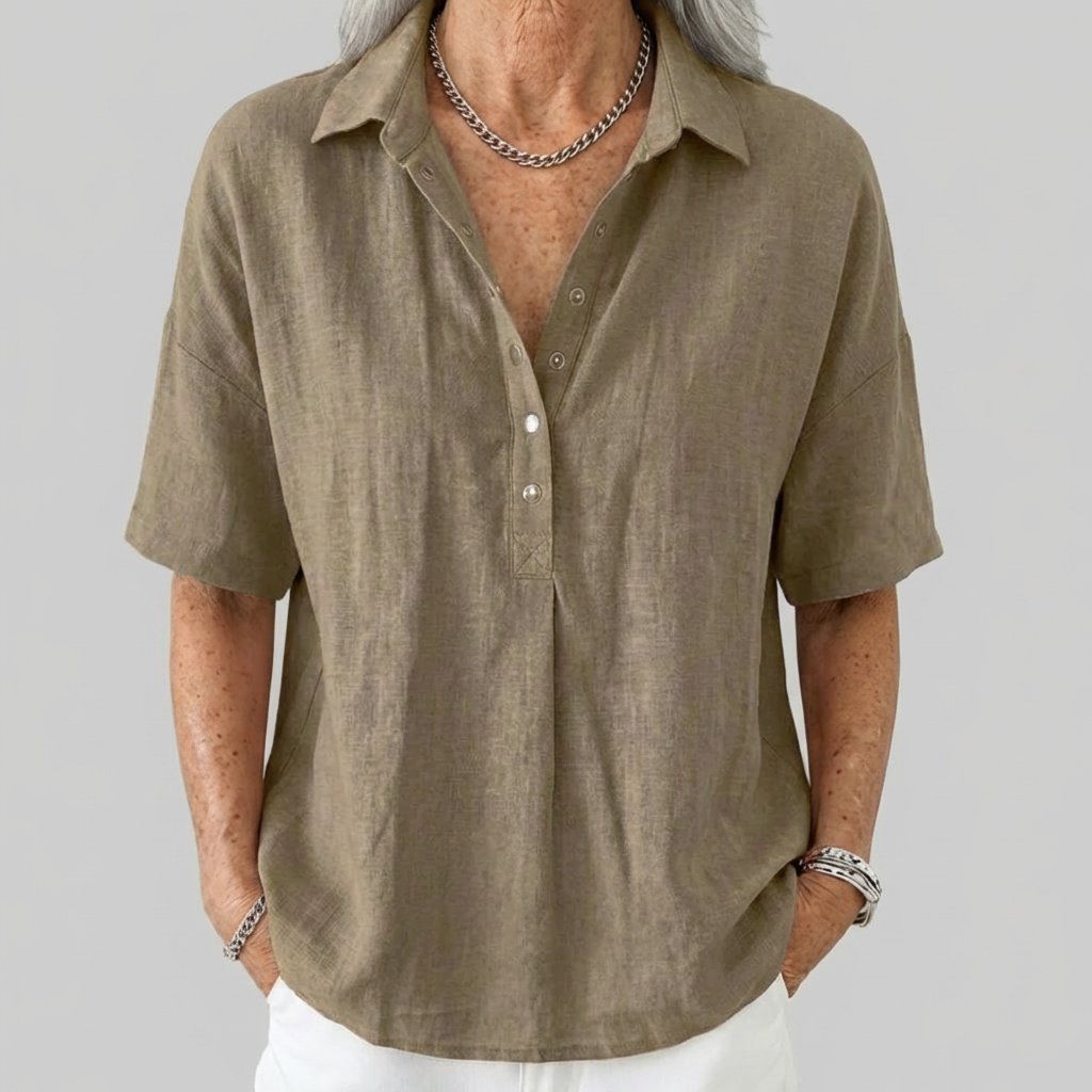 Tessa – Blouse with Collar and Button Detail