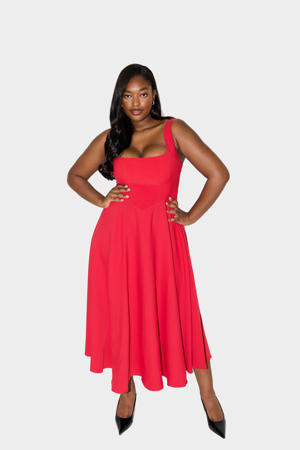 Rochie Midi Air fără vârstă și durabilă, cu linii distinctive și mișcare naturală