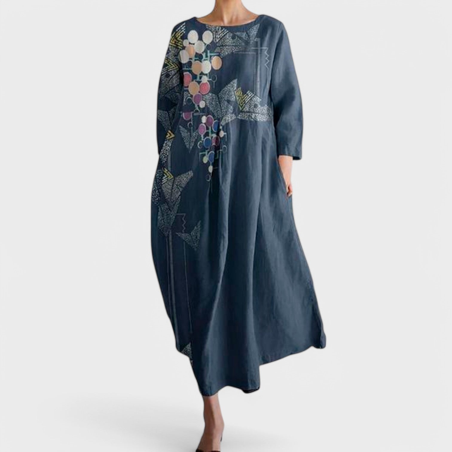 Ana - Colorful Dress with V-Neck