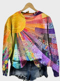 Woven Blouse with Sunbeam Pattern