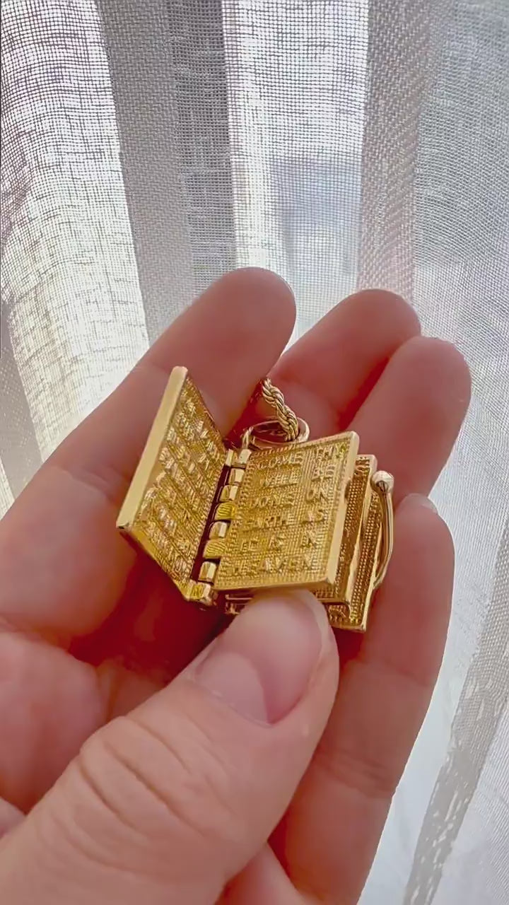 "Holy Bible" Pendant Necklace in Stainless Steel