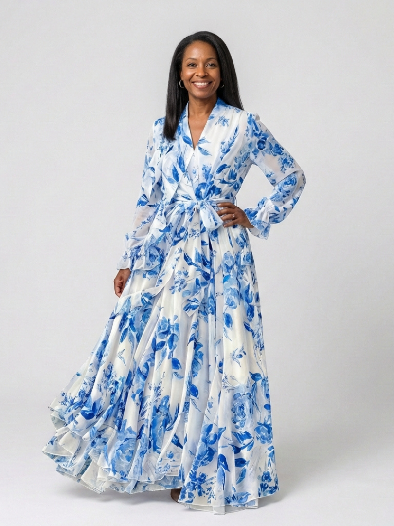 Lillian | Floral Long-Sleeved Maxi Dress