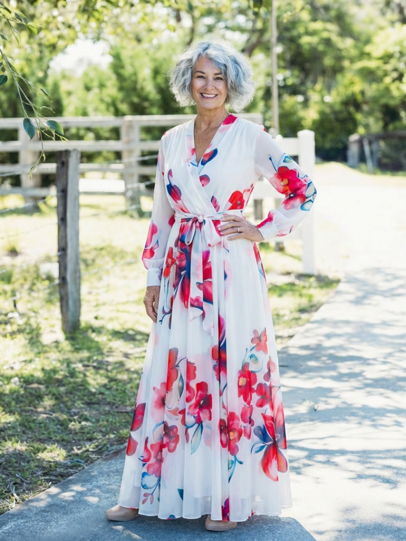 Lillian | Floral Long-Sleeved Maxi Dress