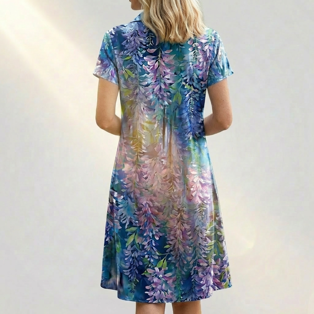 Marit – Dress with Print and V-Neck