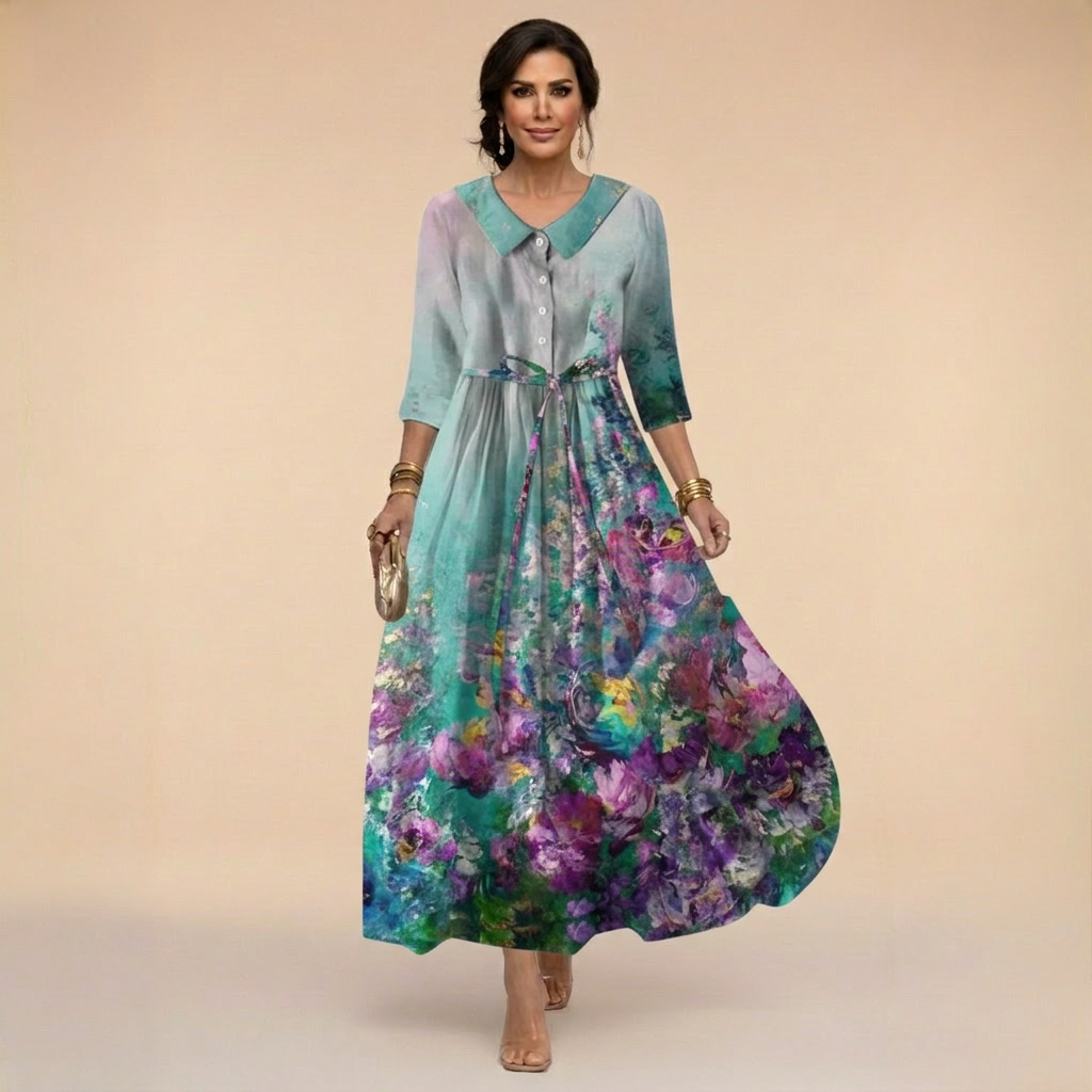 Flower Dress with Degrade Pattern