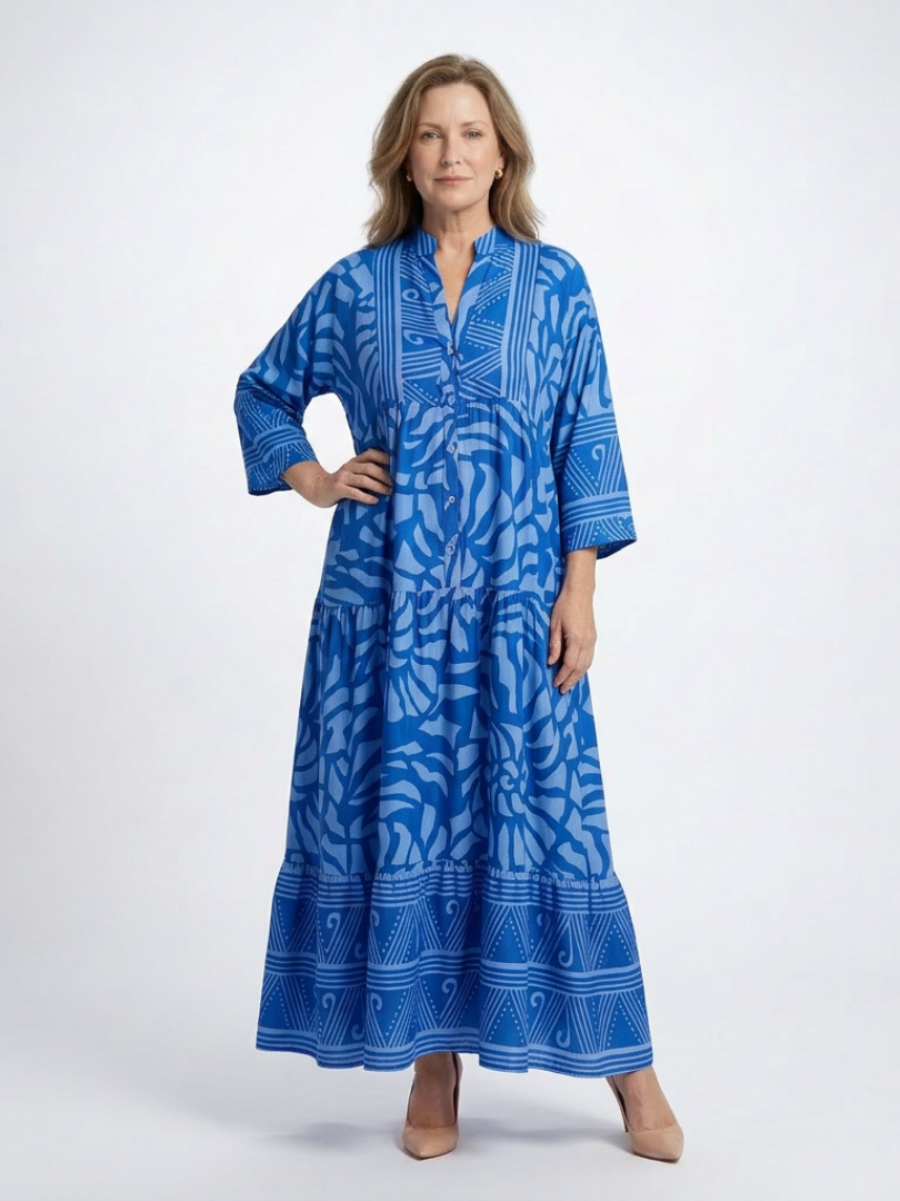 Marielle | Rochie midi cu nasturi în față
