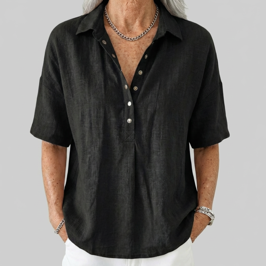 Tessa – Blouse with Collar and Button Detail