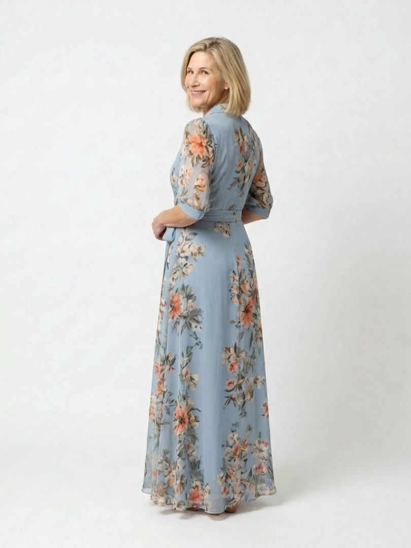 Elowen | Floral Maxi Dress with V-Neckline
