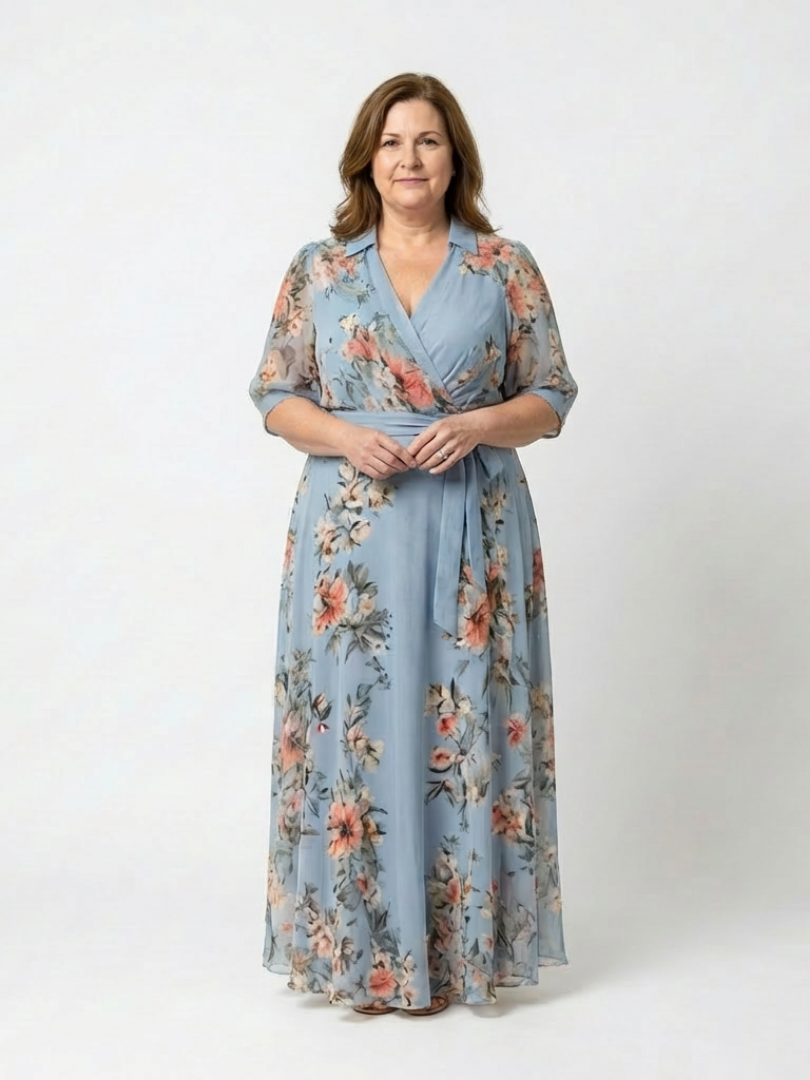 Elowen | Floral Maxi Dress with V-Neckline